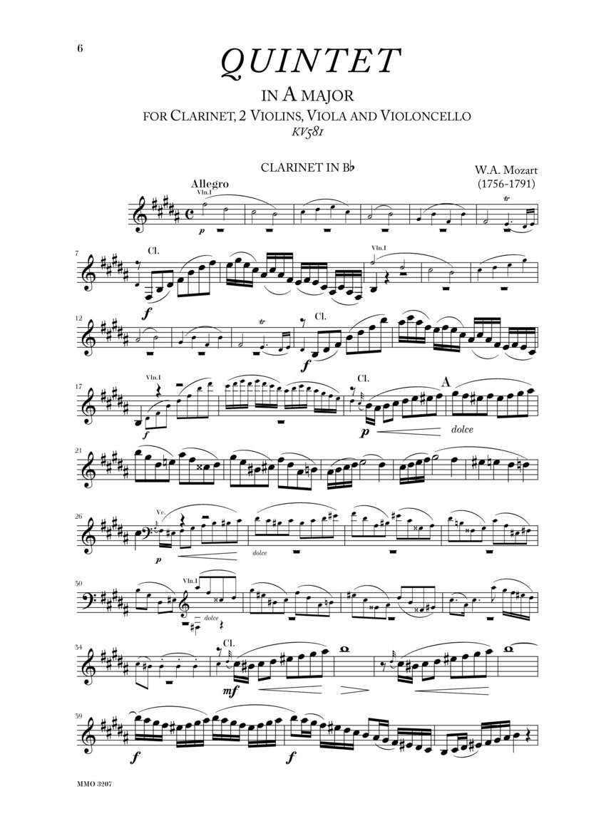 Mozart Quintet in A, KV581 Music Minus One Clarinet