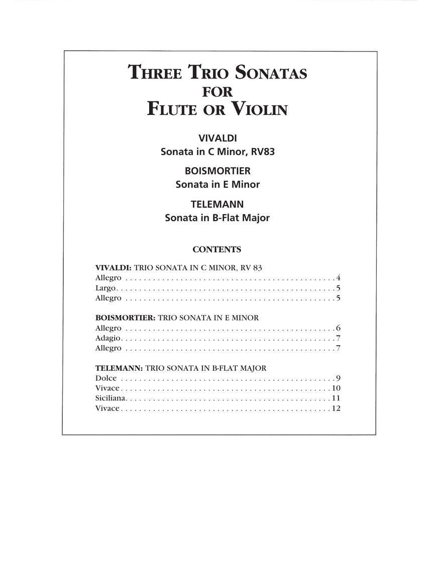 Three Trio Sonatas: Vivaldi, Boismortier and Telemann