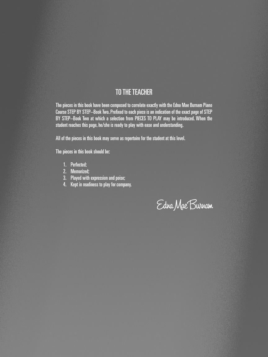 Burnam Pieces to Play