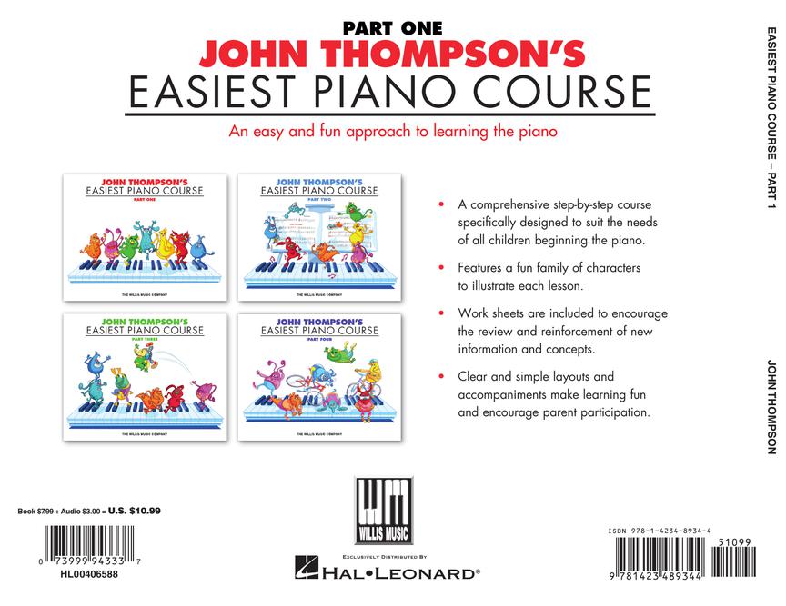 Thompson's Easiest Piano Course Part 1 – Book/Audio