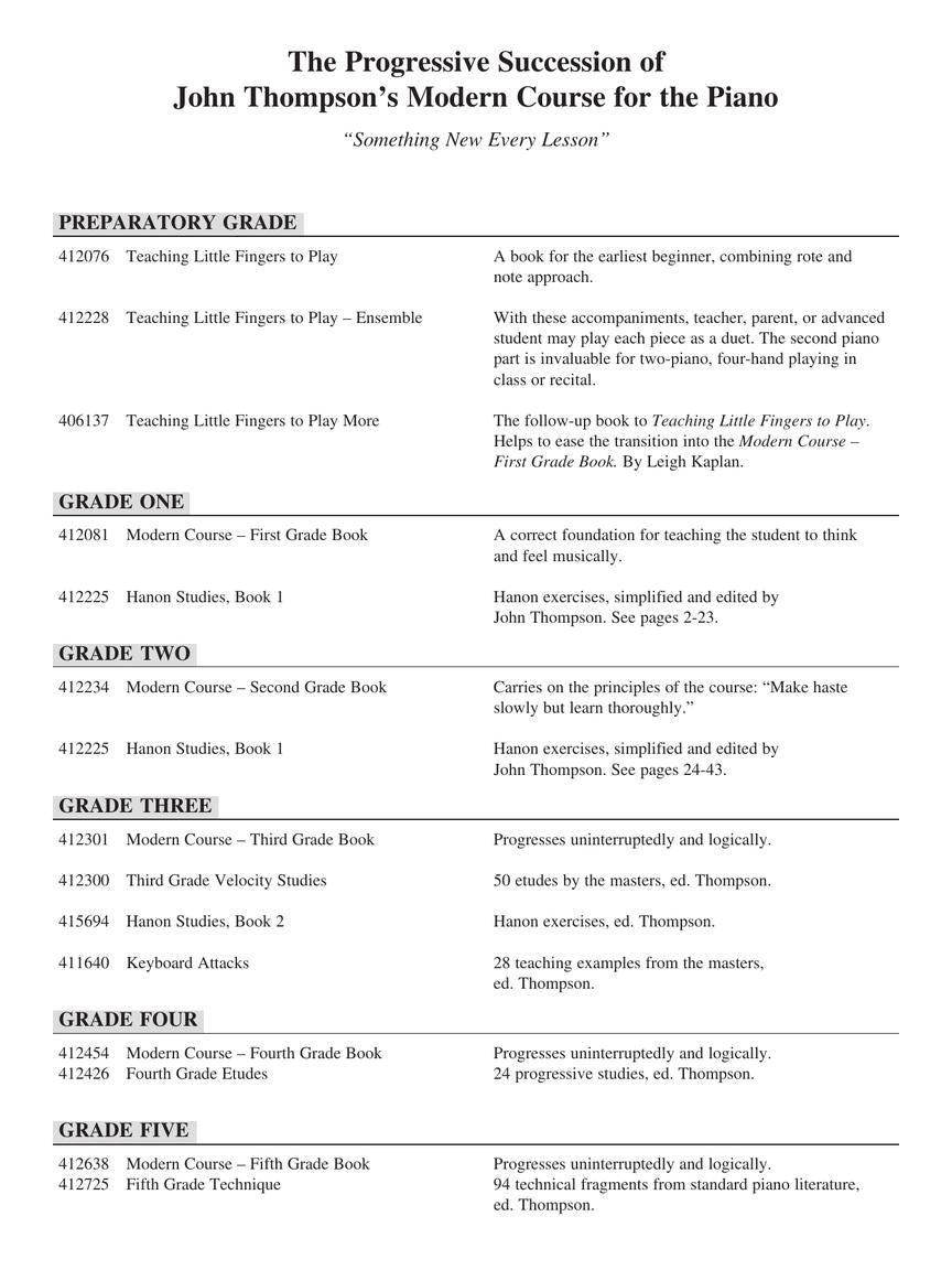 Thompson's Modern Course for the Piano First Grade Book