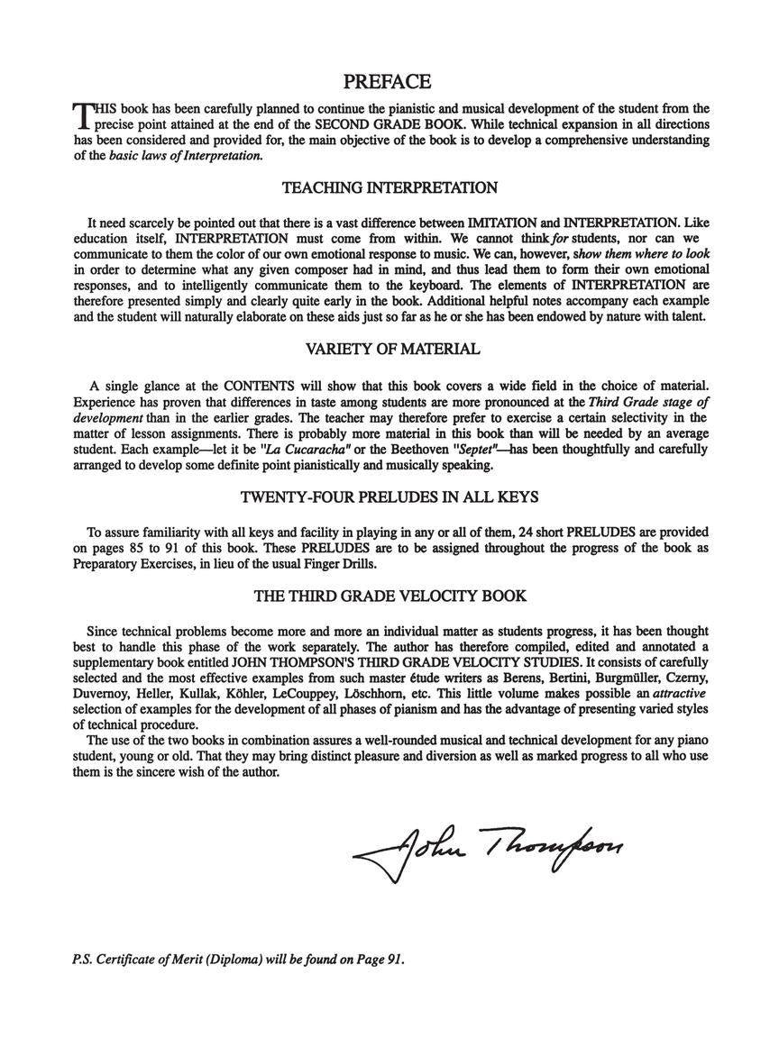 Thompson's Modern Course for the Piano Third Grade (Book Only)