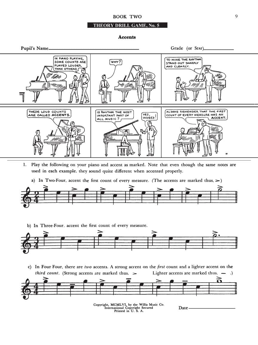 Thompson Theory Drill Games Book 2 Elementary Level