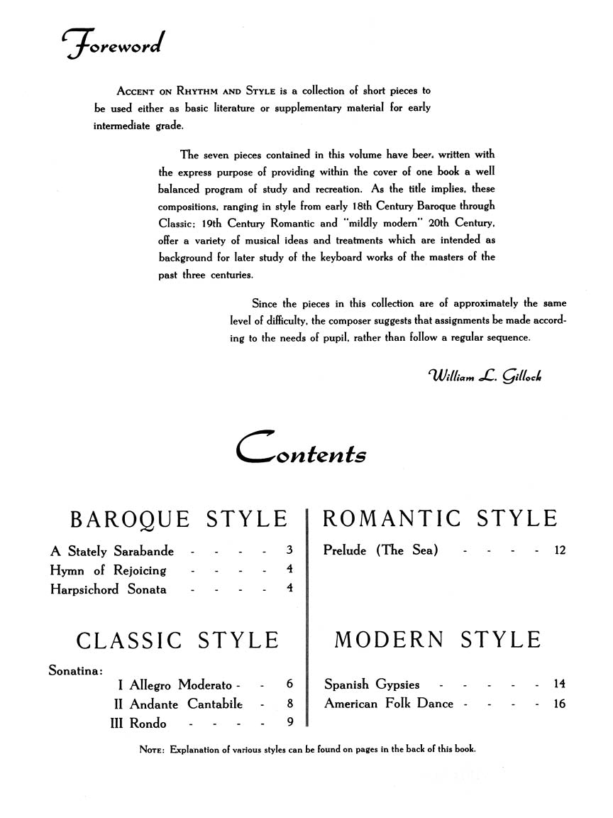 Gillock Accent on Rhythm & Style