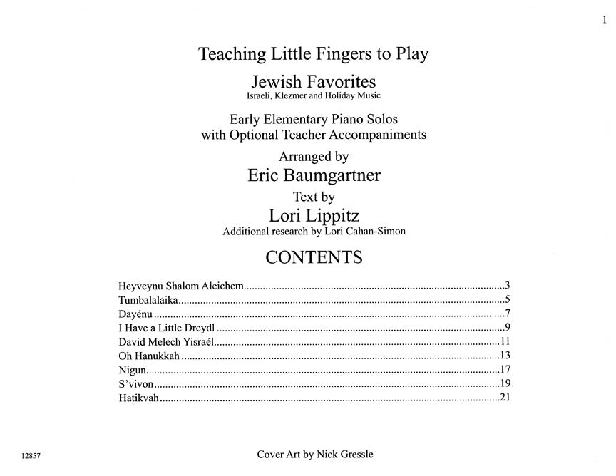 Jewish Favorites - Teaching Little Fingers to Play