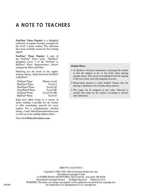 Faber Popular - FunTime Piano - Level 3A-3B