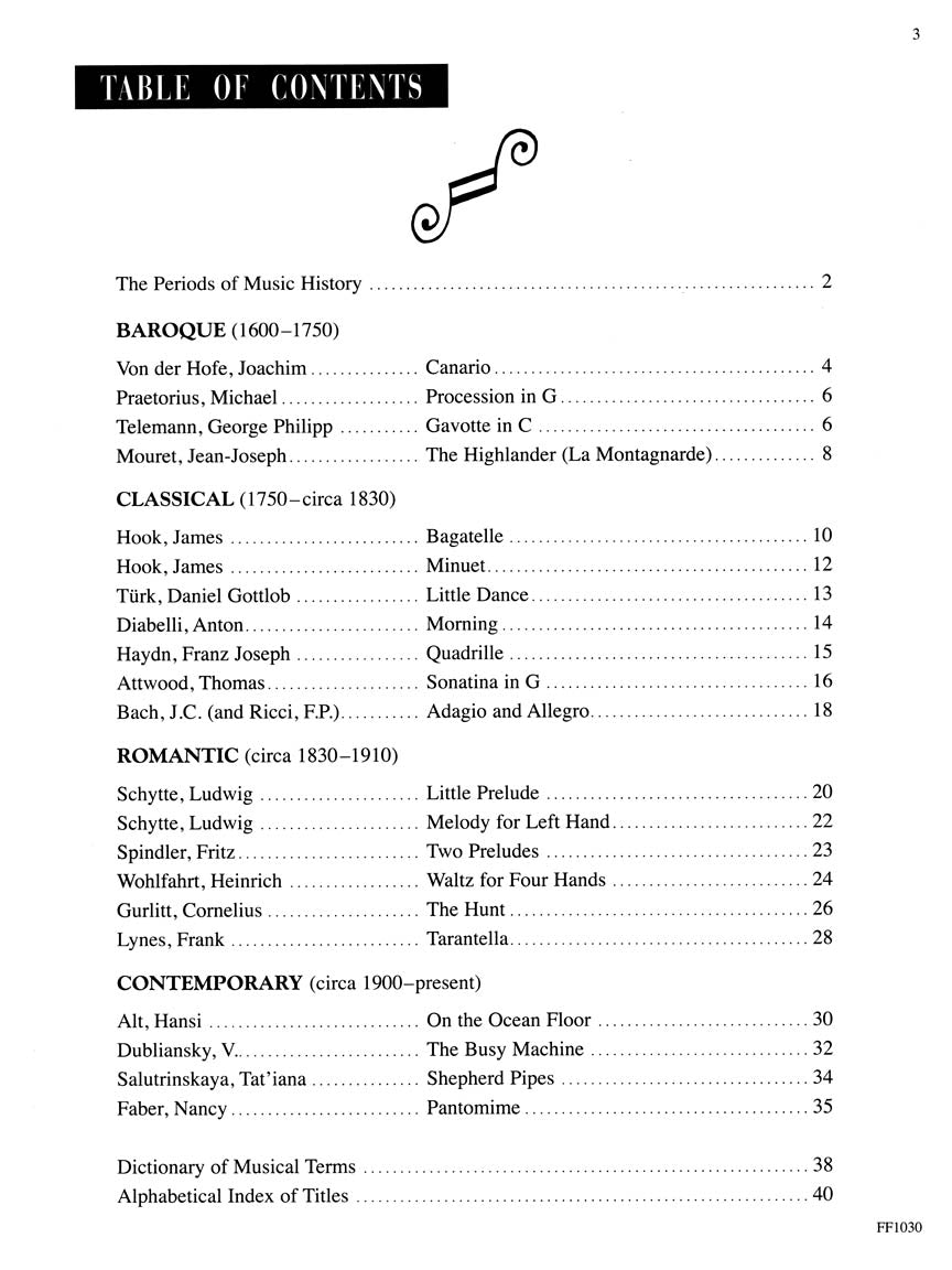 Faber Piano Literature - Book 1