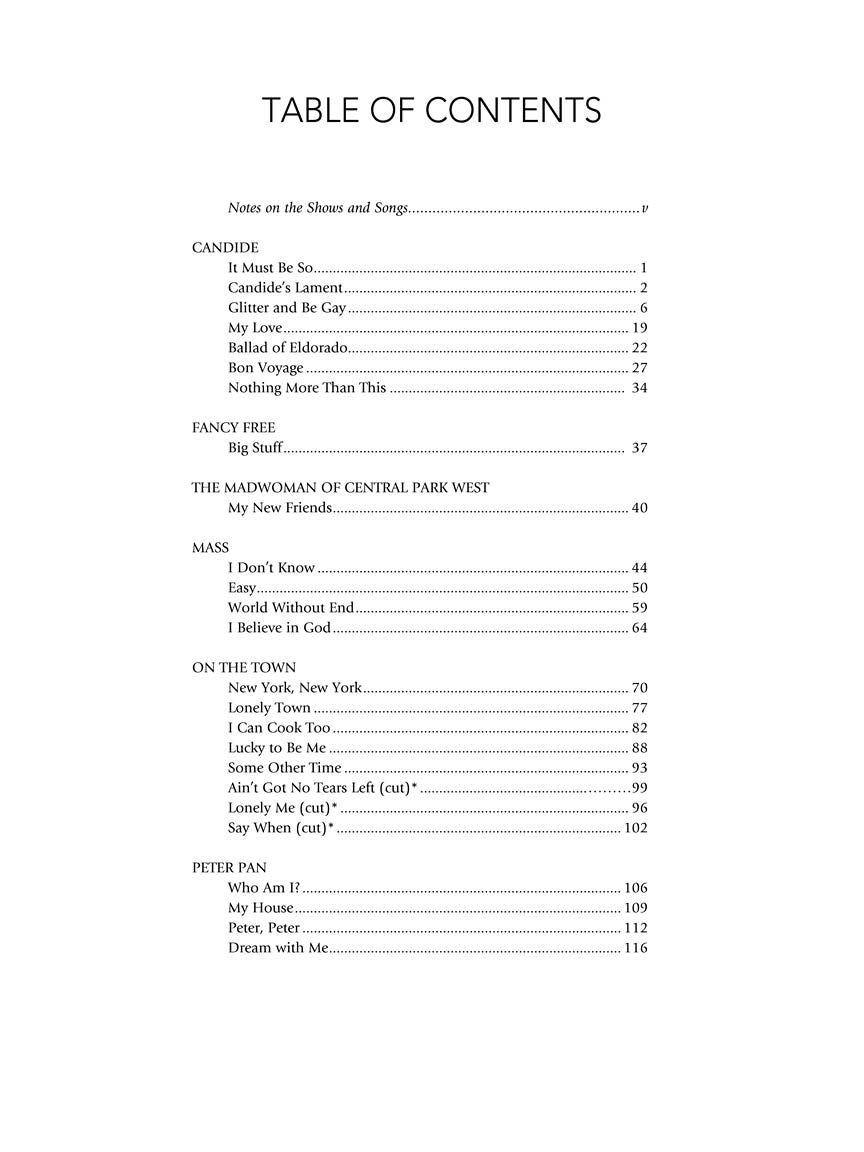 Bernstein Theatre Songs - High Voice