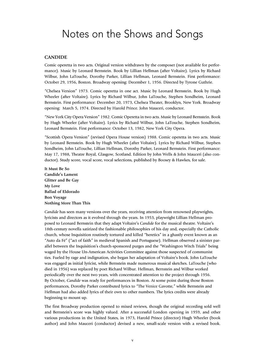 Bernstein Theatre Songs - High Voice