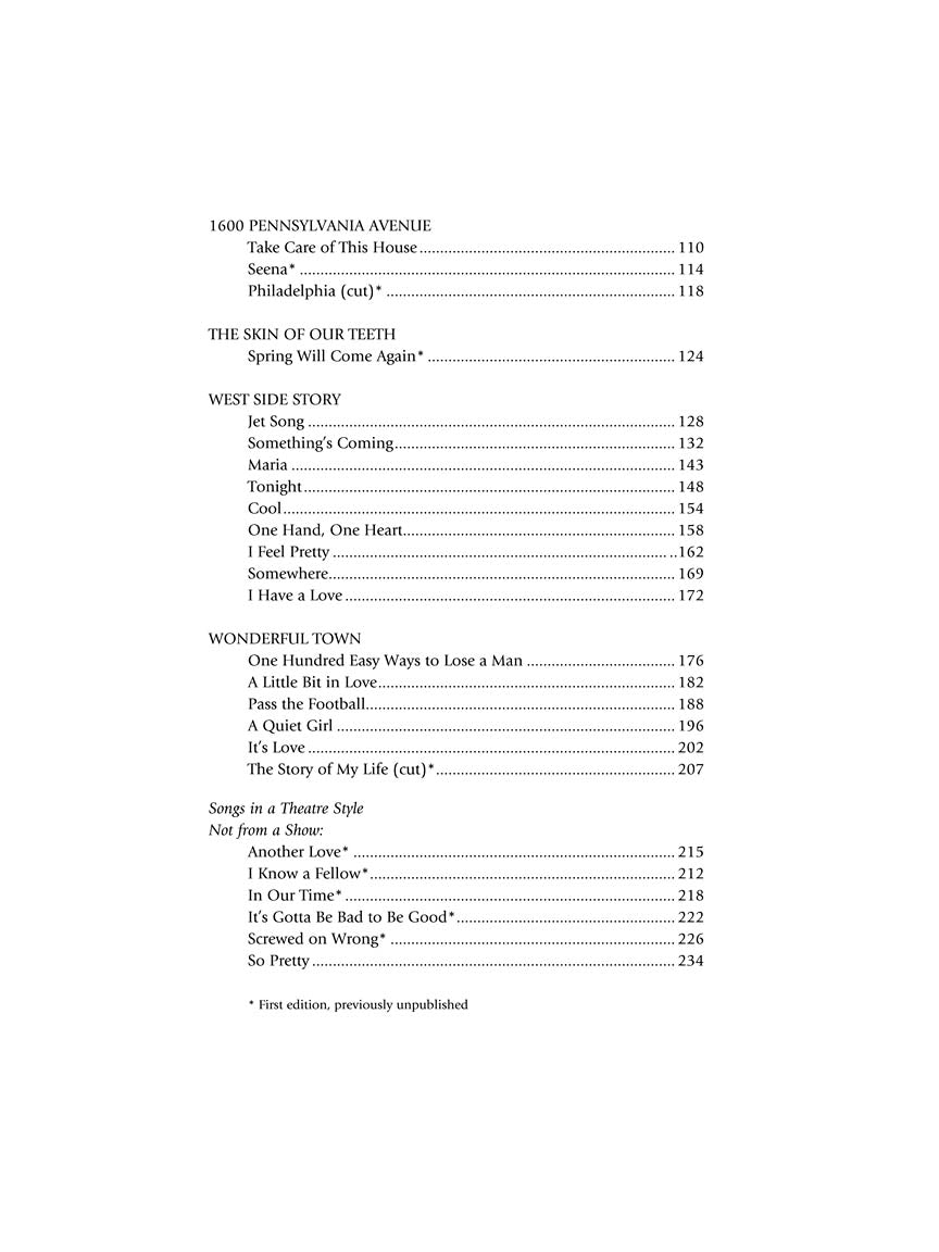 Bernstein Theatre Songs - Vocal Collection Medium/Low Voice