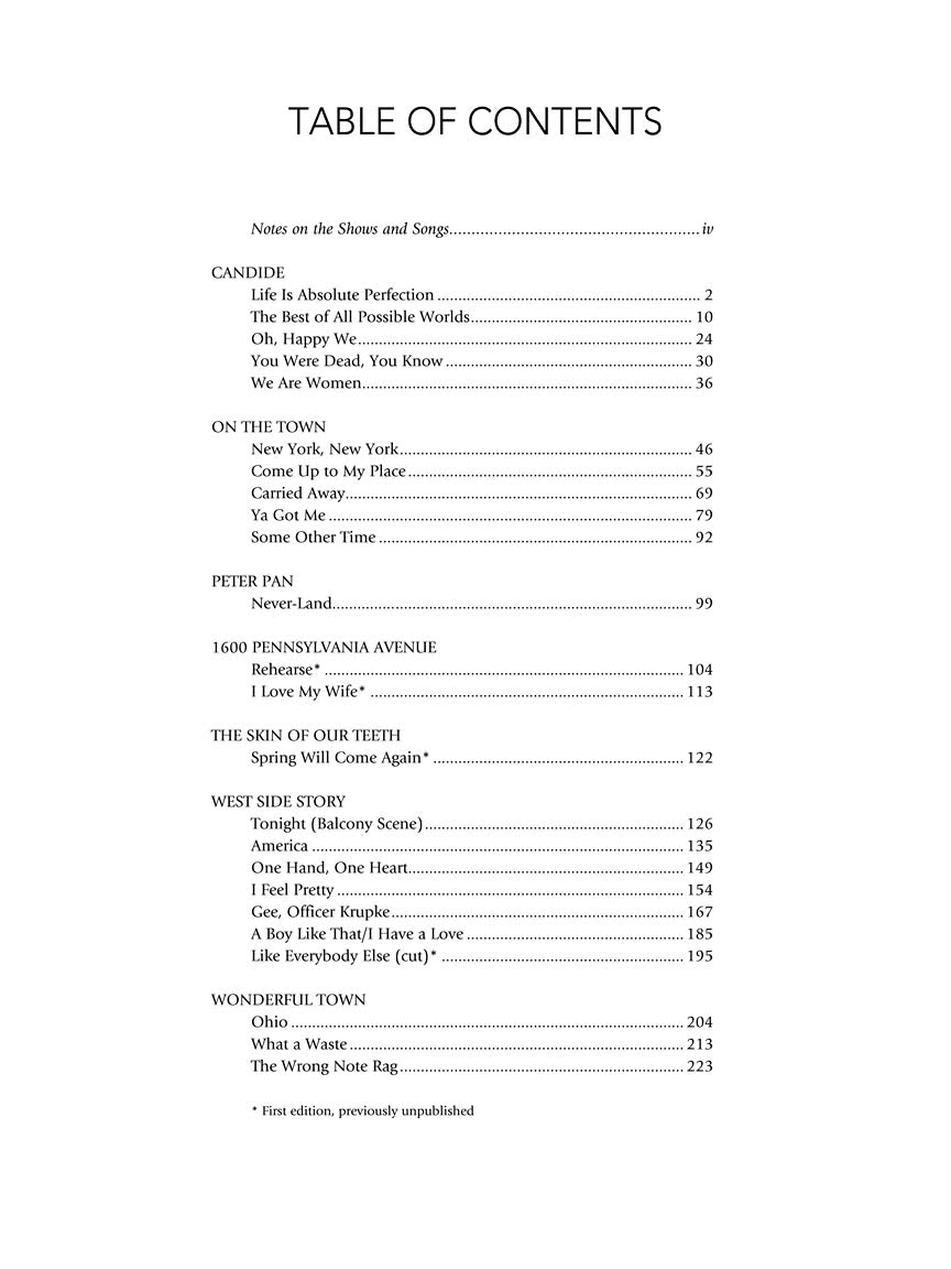 Bernstein Theatre Songs - Duets and Ensembles