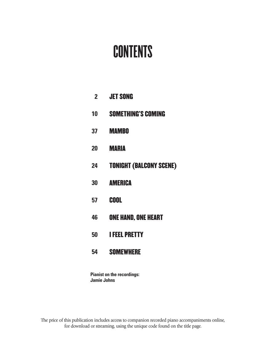 West Side Story Instrumental Solos