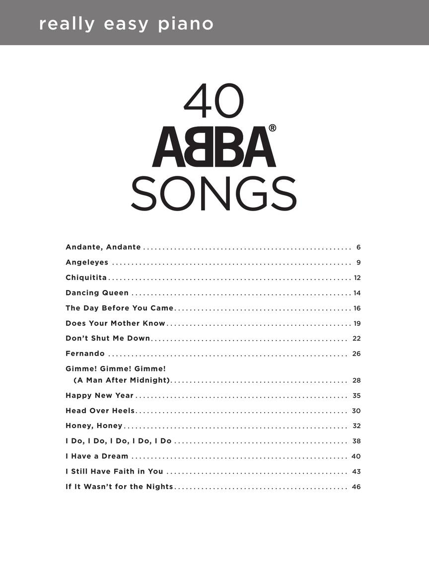 ABBA: Really Easy Piano - 40 ABBA Songs