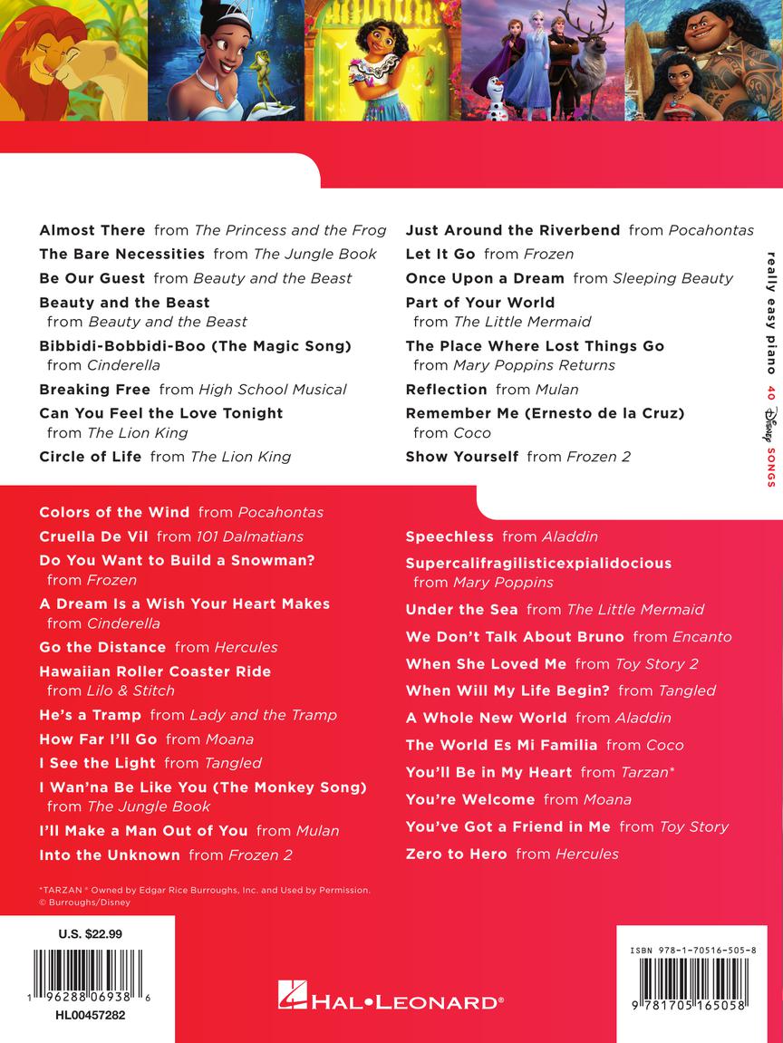Really Easy Piano: 40 Disney Songs