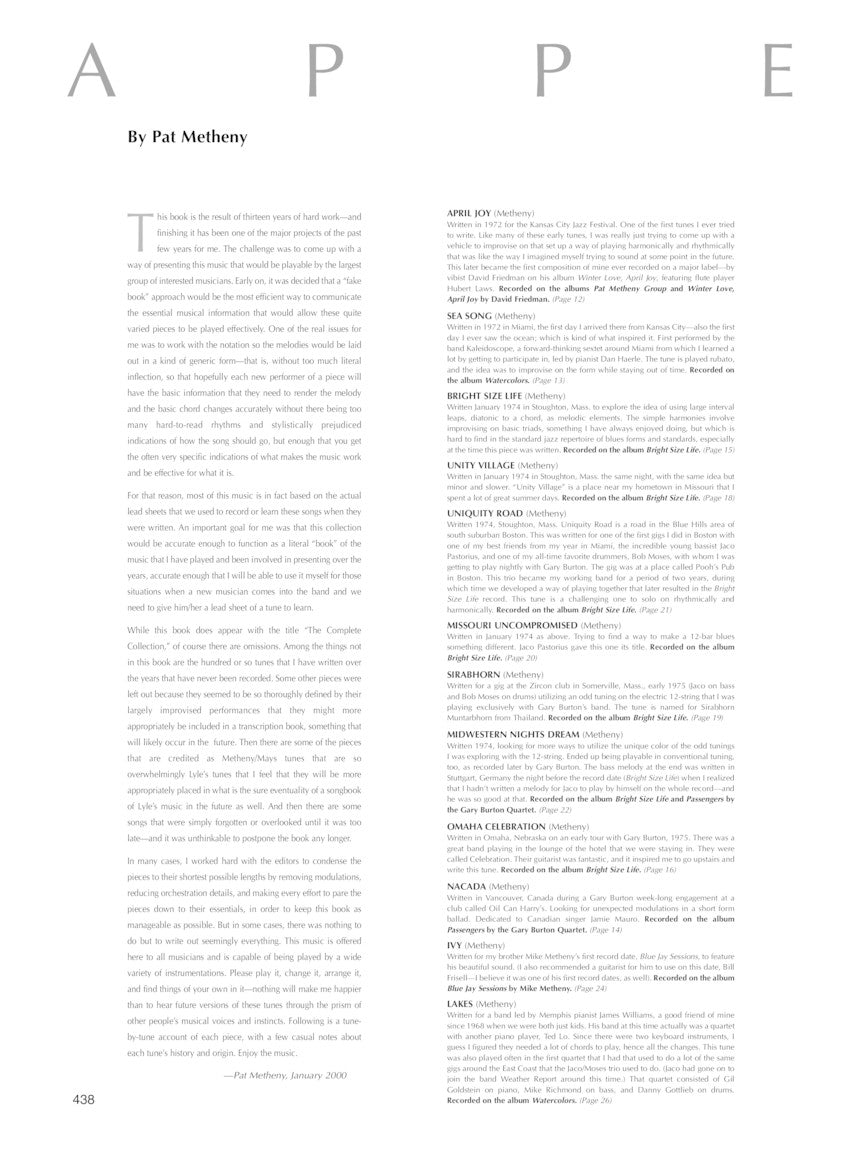 Pat Metheny Songbook