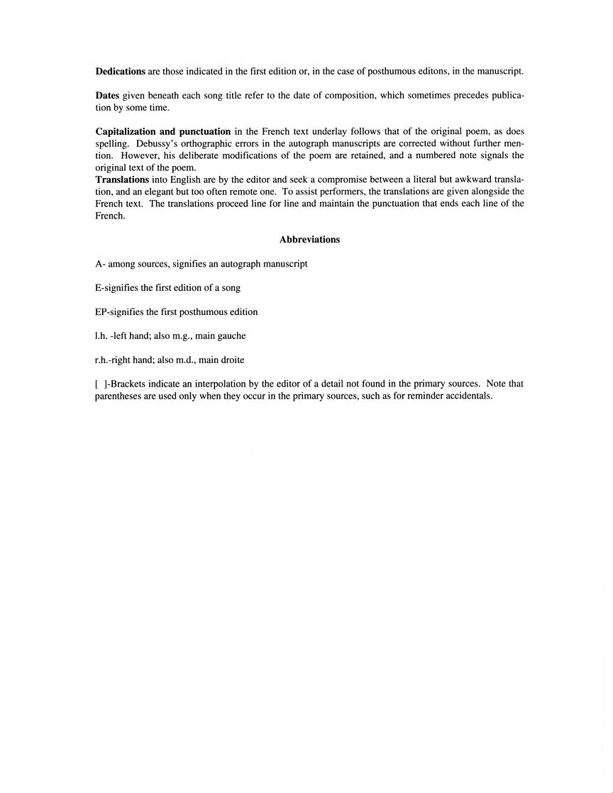 Debussy Songs Of - Volume I HIgh Voice