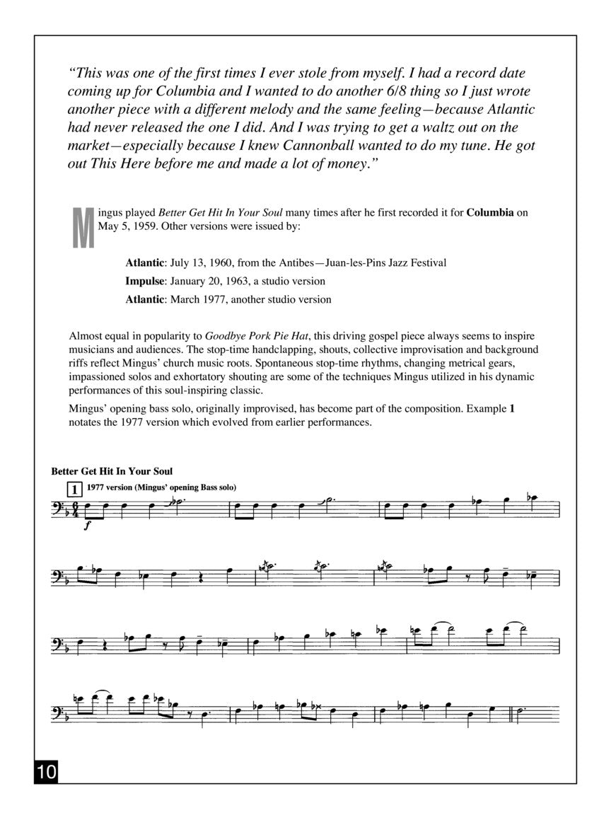 Mingus More Than a Fake Book