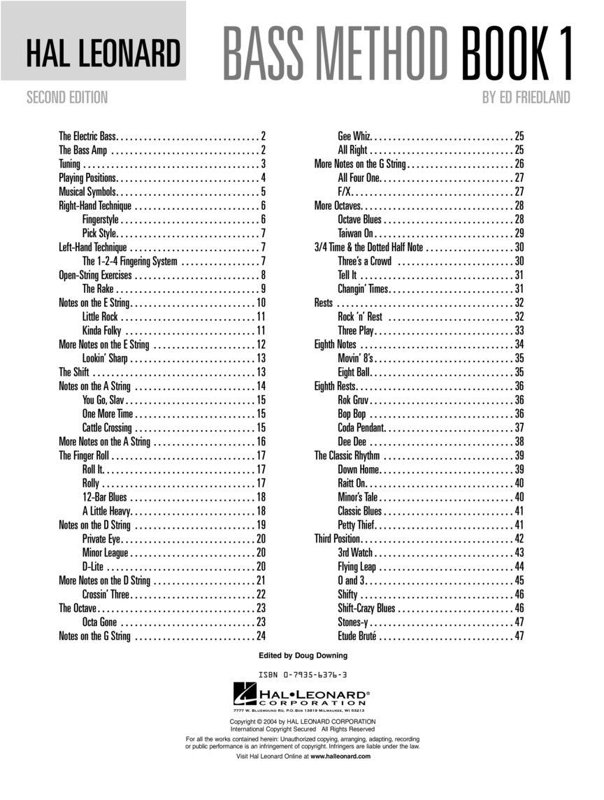 Hal Leonard Bass Method Book 1 – 2nd Edition (Book Only)