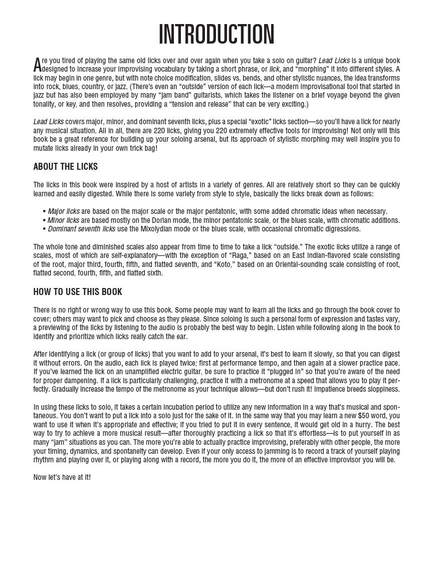 Lead Licks - Hal Leonard Guitar Method Supplement