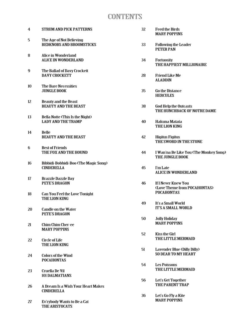 Disney Songs Book, The - Easy Guitar