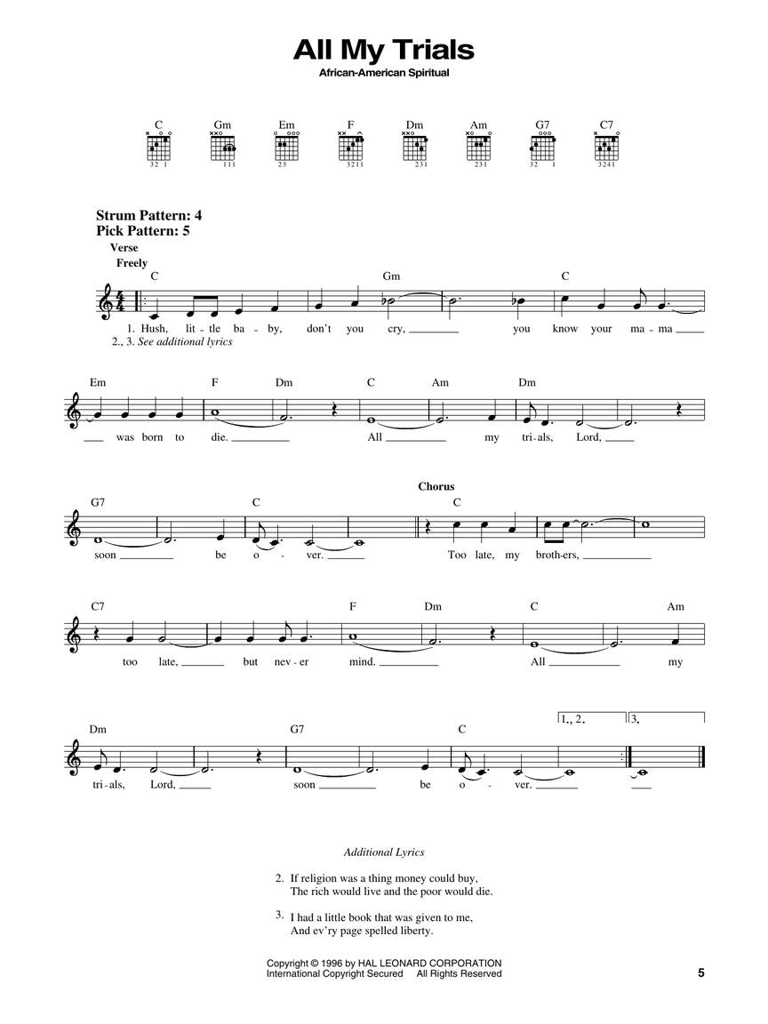 Folksongs Book - Easy Guitar No Tab