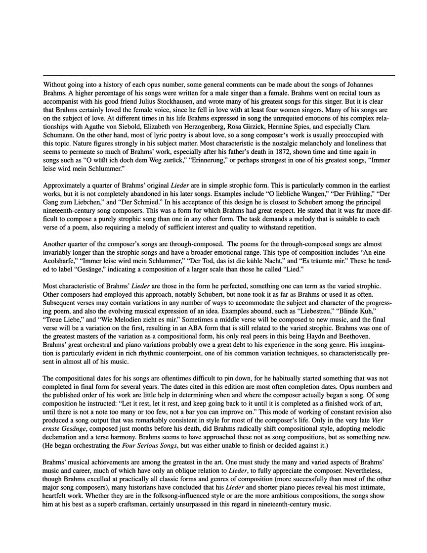 Brahms: 75 Songs High Voice