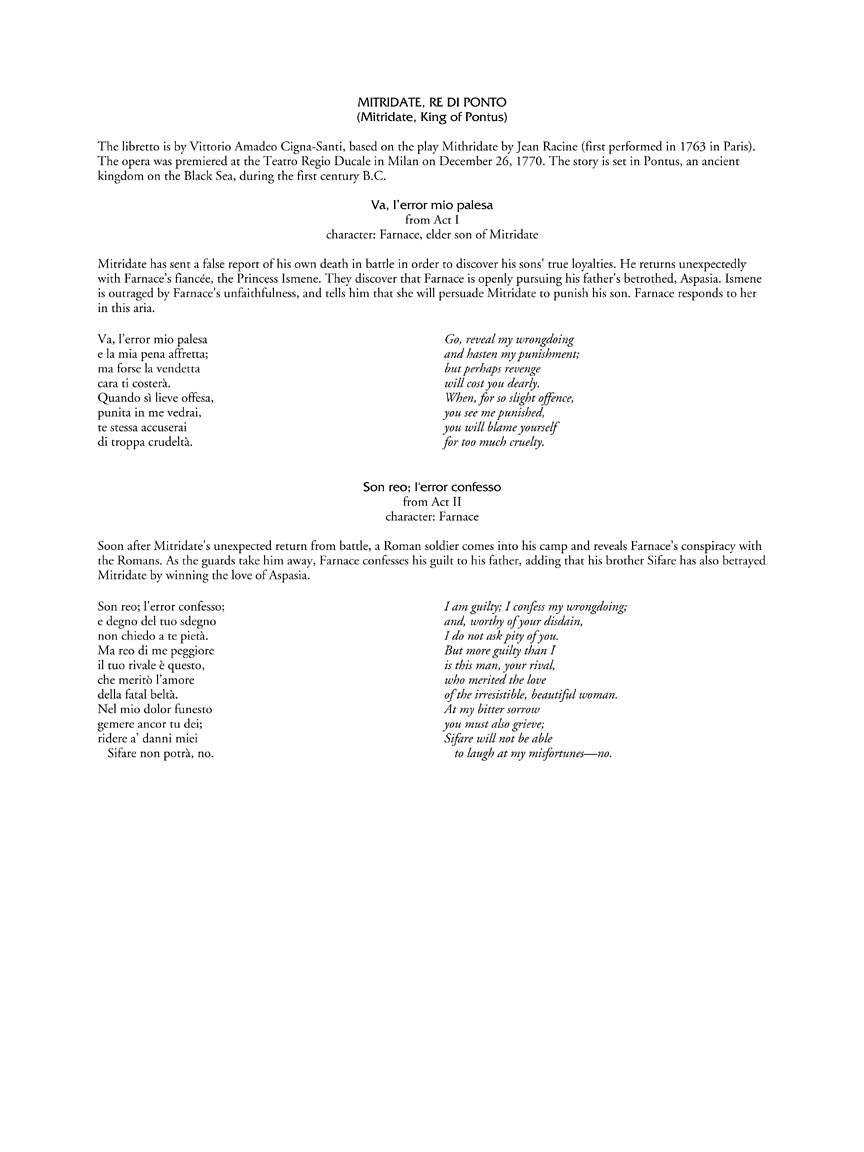 Mozart Arias for Mezzo-Soprano