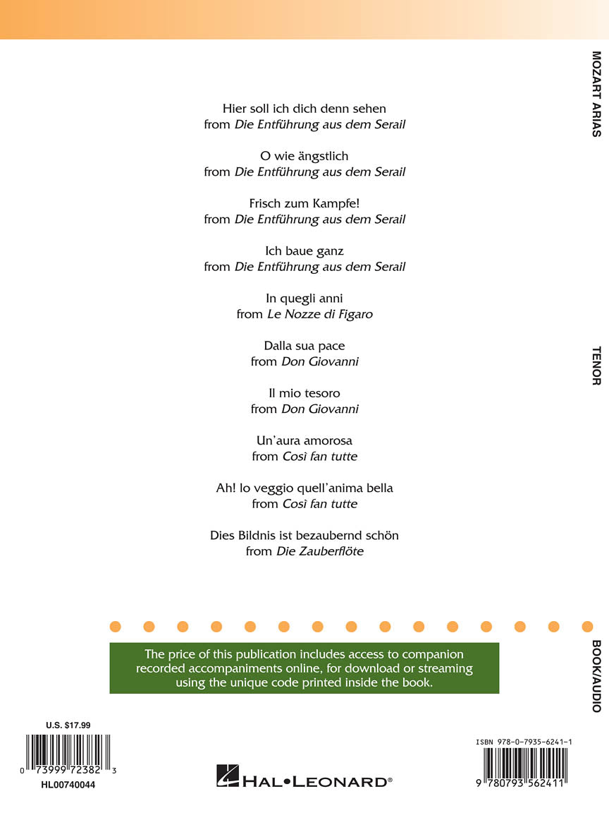 Mozart Arias for Tenor