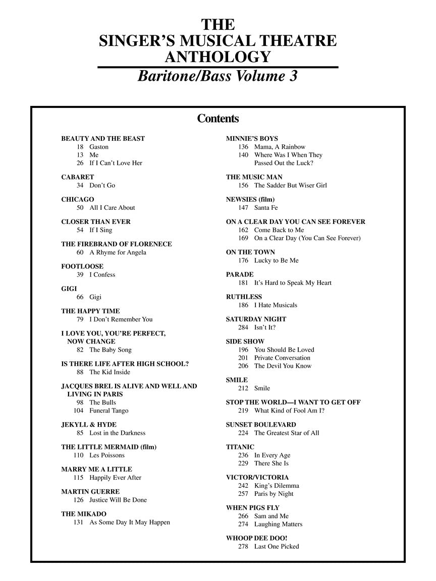 Singer's Musical Theatre Anthology - Volume 3 Baritone/Bass Book Only