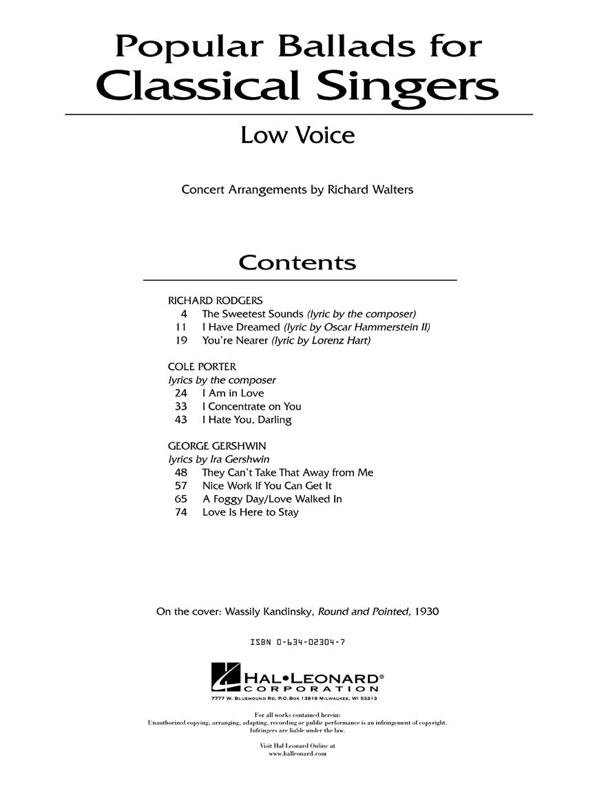 Popular Ballads for Classical Singers