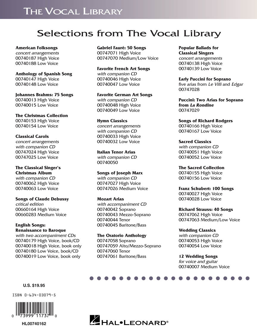 French Song Anthology High Voice