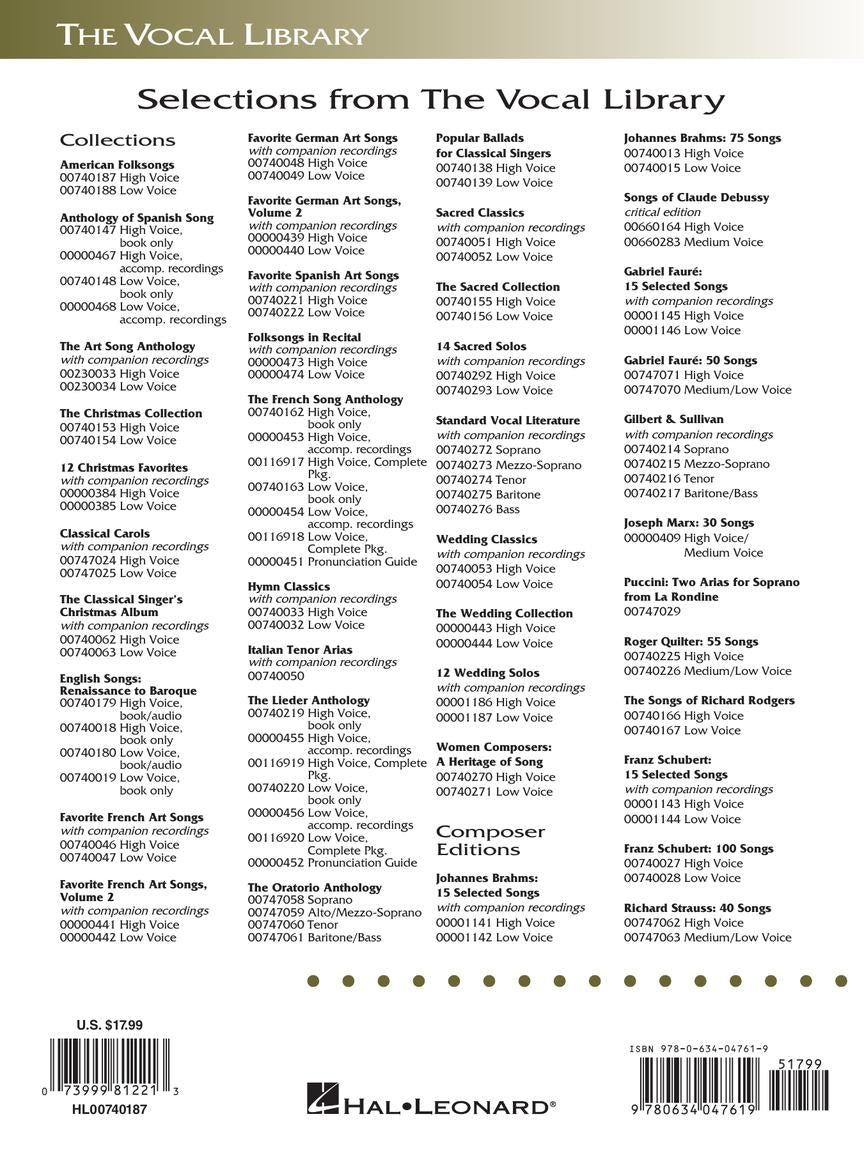 American Folksongs High Voice The Vocal Library