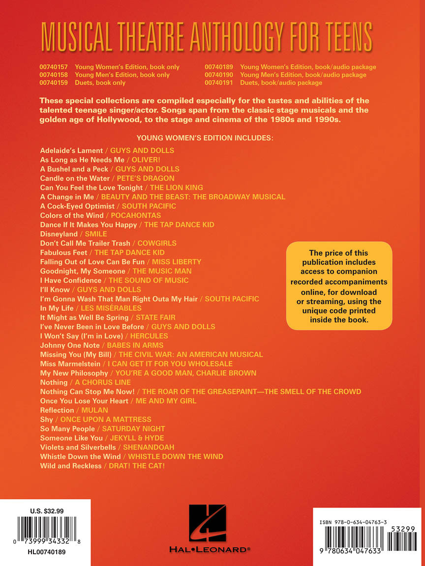 Musical Theatre Anthology for Teens - Young Women's Book/Online Audio