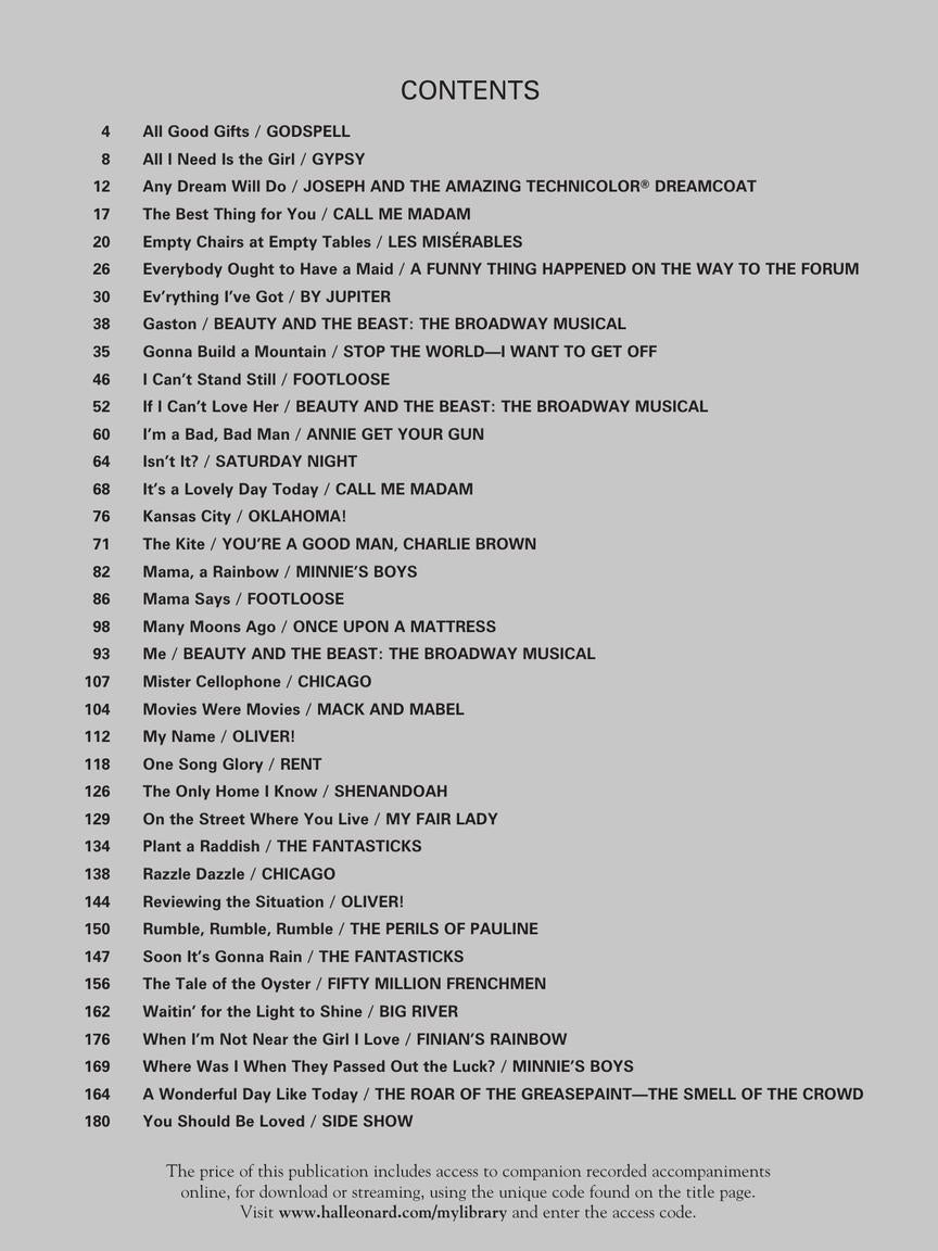 Musical Theatre Anthology for Teens - Young Men's Book/Online Audio