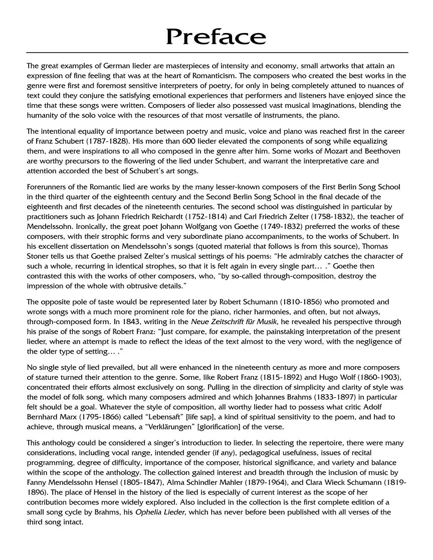 Lieder Anthology for High Voice