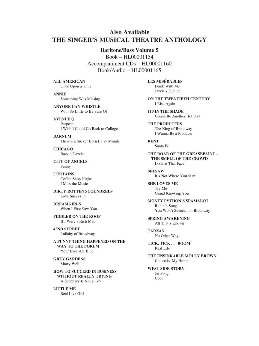 Singer's Musical Theatre Anthology, The