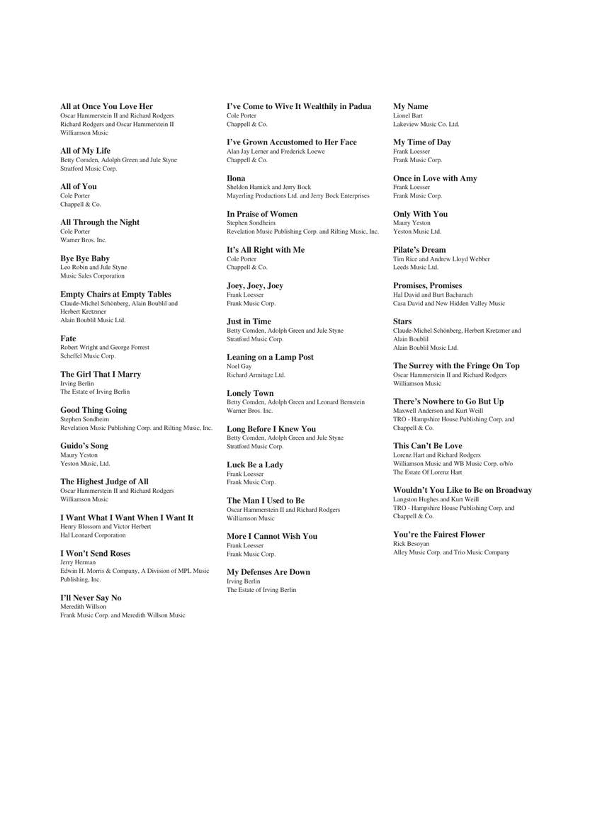 Singer's Musical Theatre Anthology, The