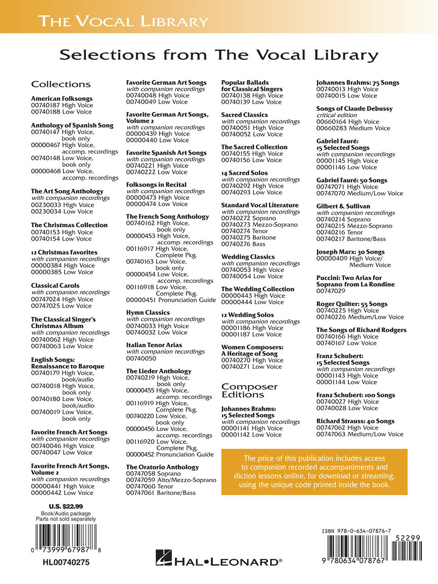 Standard Vocal Literature