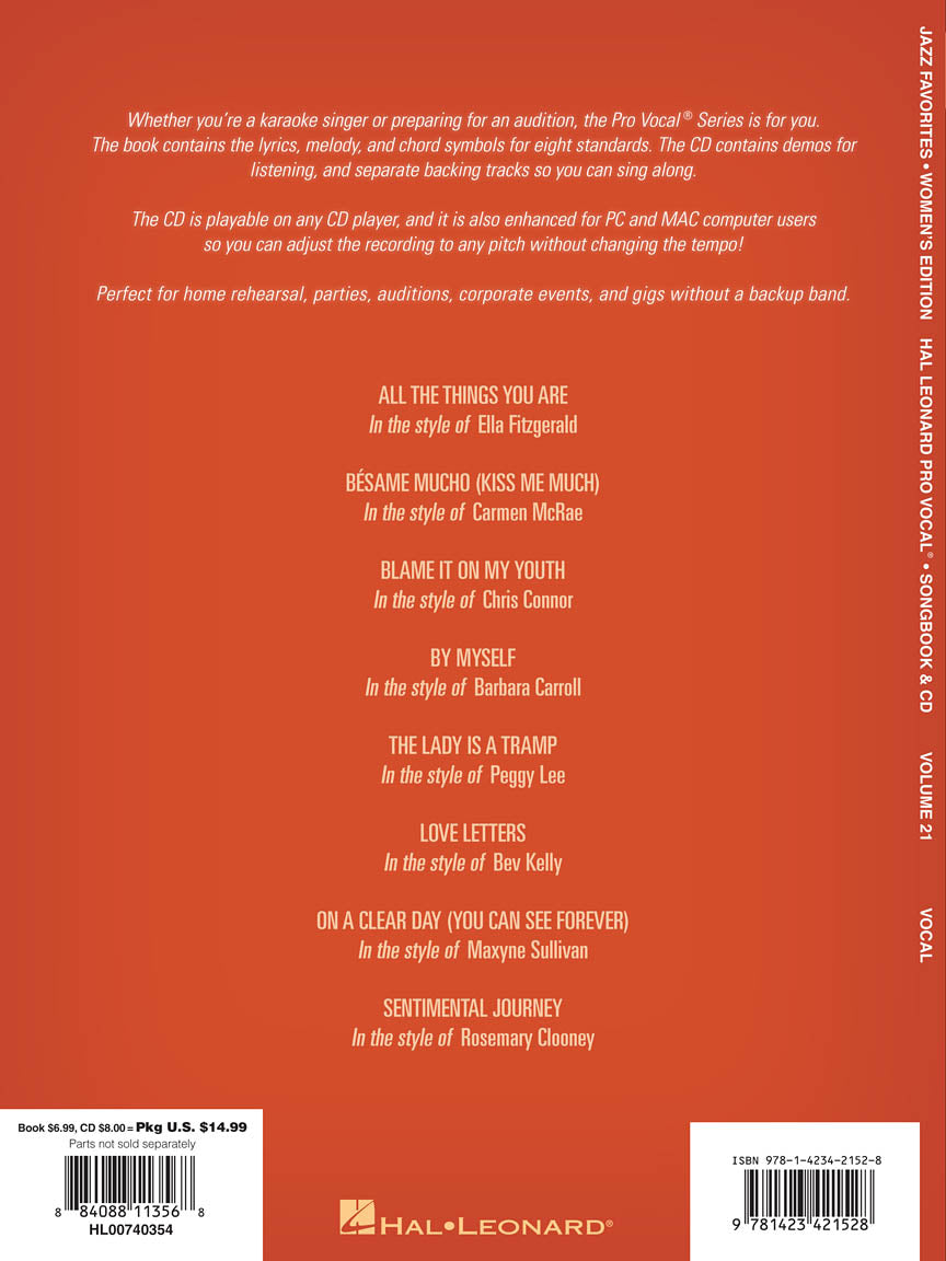 Jazz Favorites - Pro Vocal Women's Vol. 21