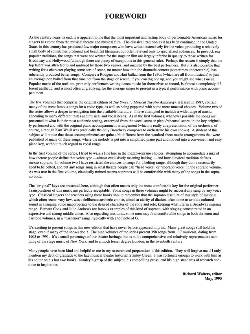 Singer's Musical Theatre Anthology, The - Volume 2