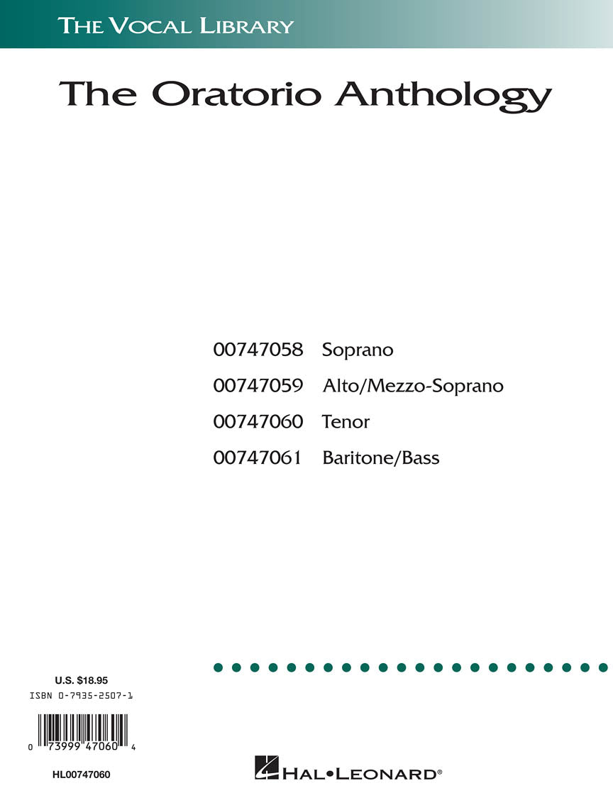 Oratorio Anthology Tenor
