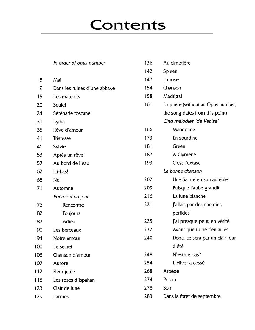 Fauré 50 Songs Medium Voice