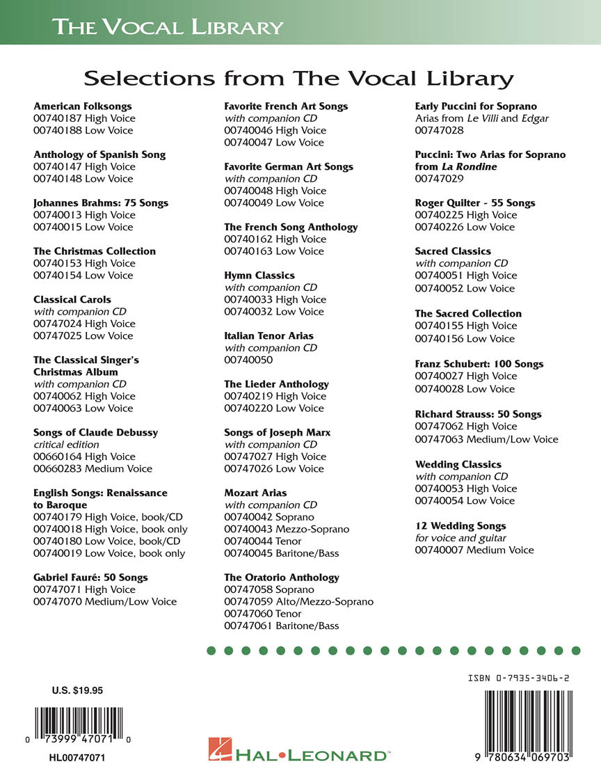 Fauré 50 Songs High Voice