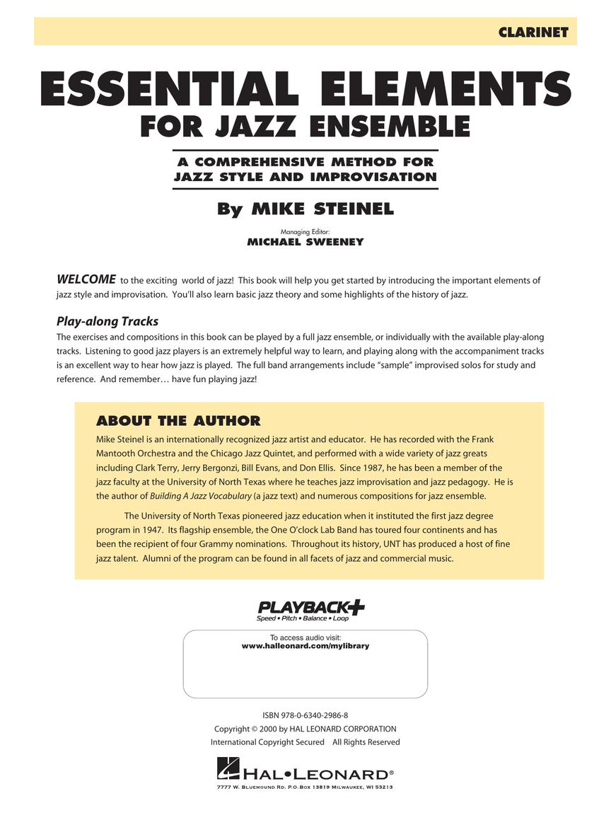 Essential Elements for Jazz Ensemble - Clarinet