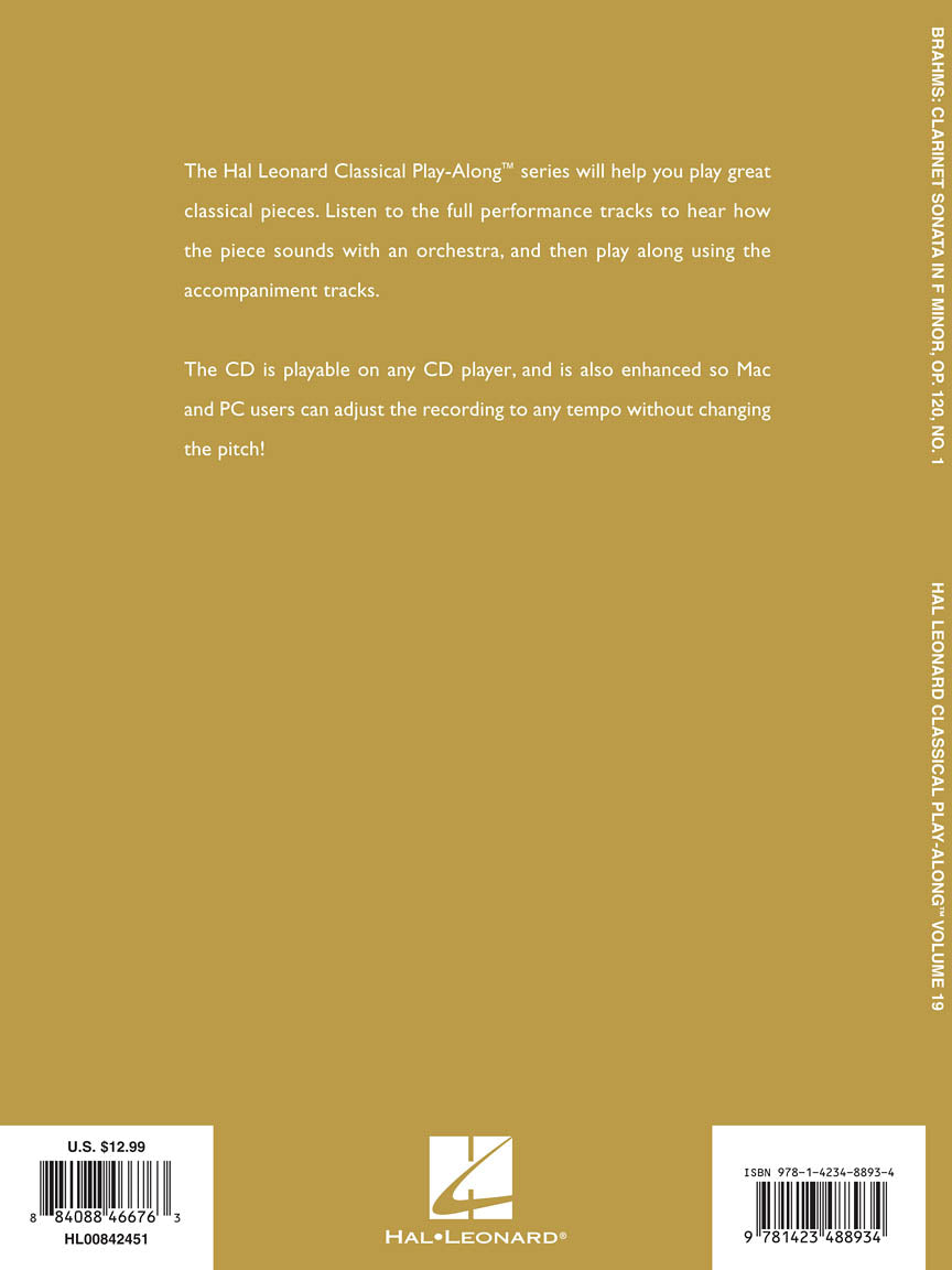 Brahms: Clarinet Sonata in F Minor, Op. 120, No. 1 - Classical Play-Along