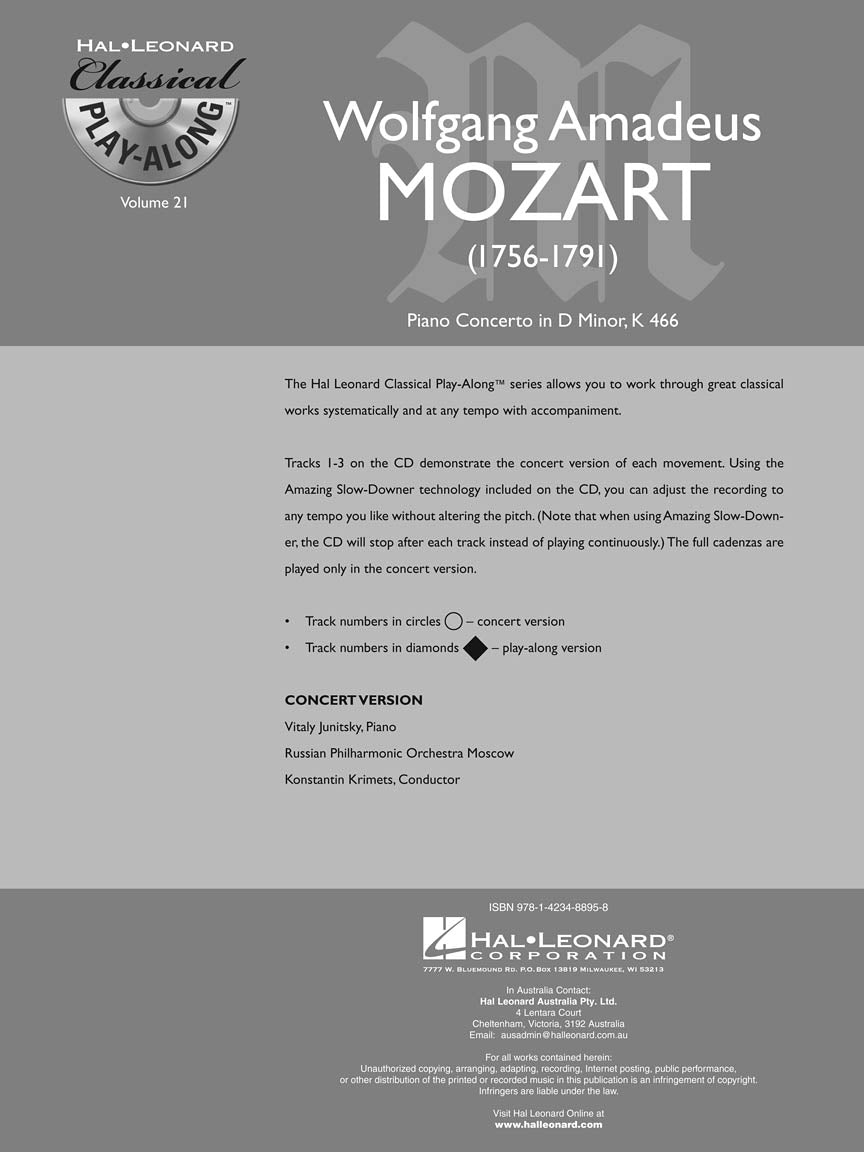 Mozart - Piano Concerto in D Minor, K466 - Classical Play-Along Vol. 21