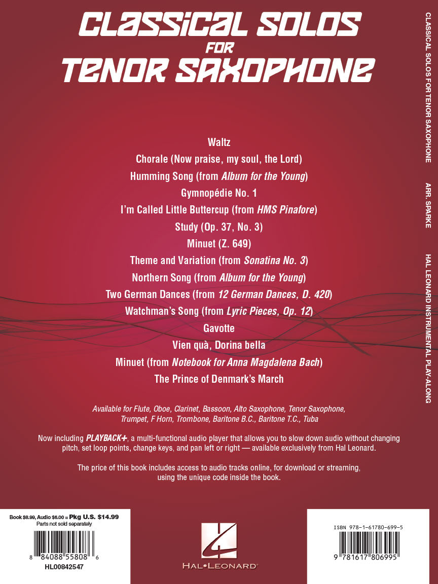 Classical Solos for Tenor Saxophone - 15 Easy Solos for Contest and Performance