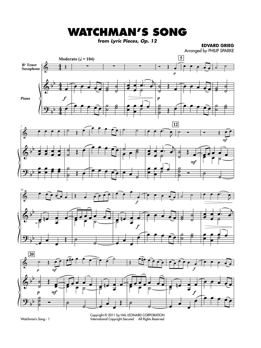 Classical Solos for Tenor Saxophone - 15 Easy Solos for Contest and Performance