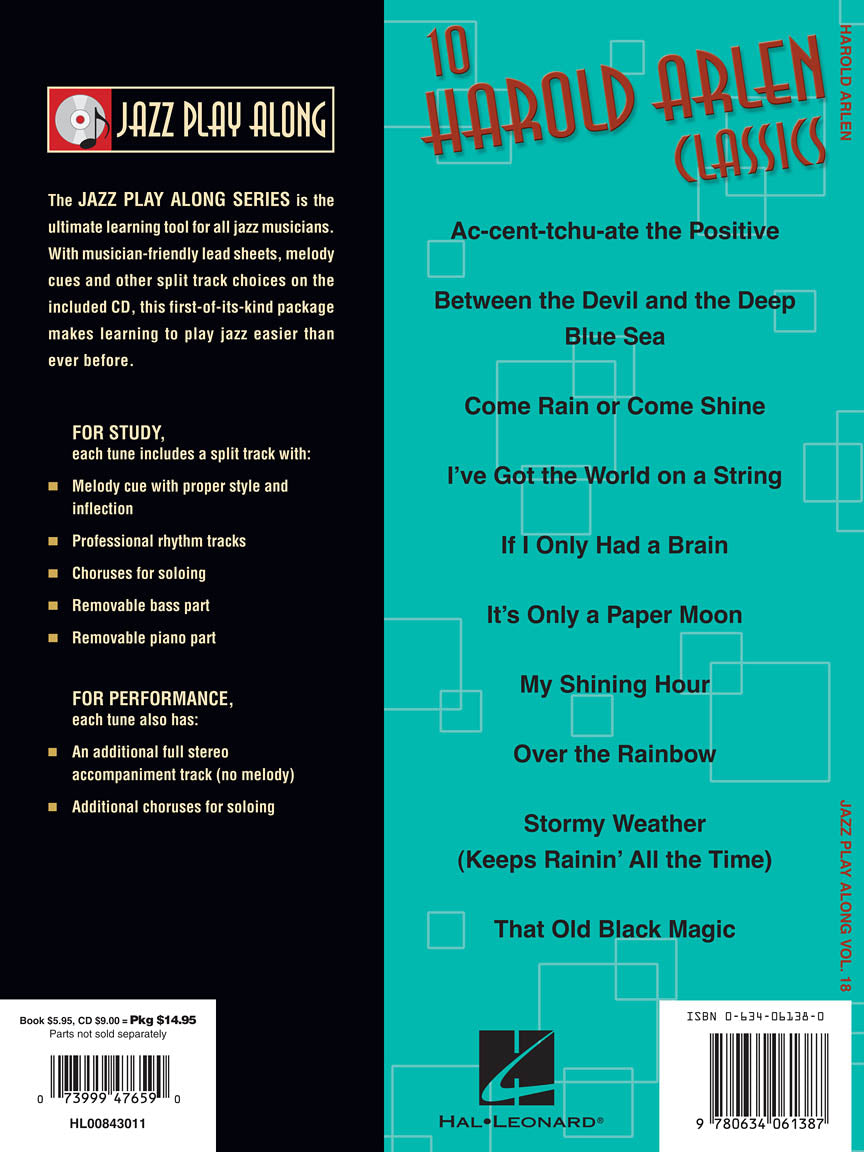 Arlen, Harold - Jazz Play Along Vol. 18