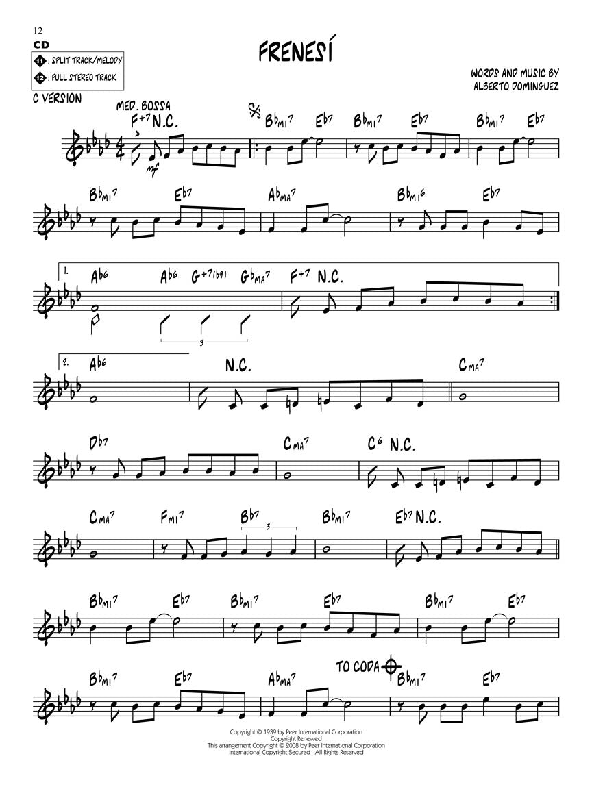 Bossa Nova Classics - Jazz Play-Along Volume 84